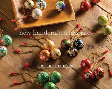 collage of holiday ornaments. new handcrafted favorites